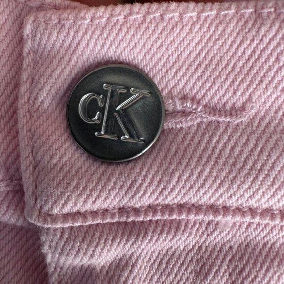 90s Vintage CK Calvin Klein Pink High Rise Straight Leg Stretch Jeans Size 8 - Picture 8 of 9
